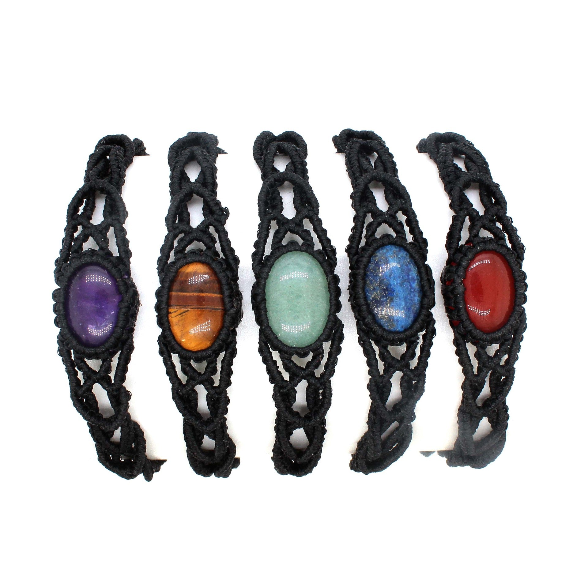 Wholesale Amethyst Natural Crystal Beaded DIY Woven Bracelet Ethnic Style Adjustable Fashion Jewelry Accessory