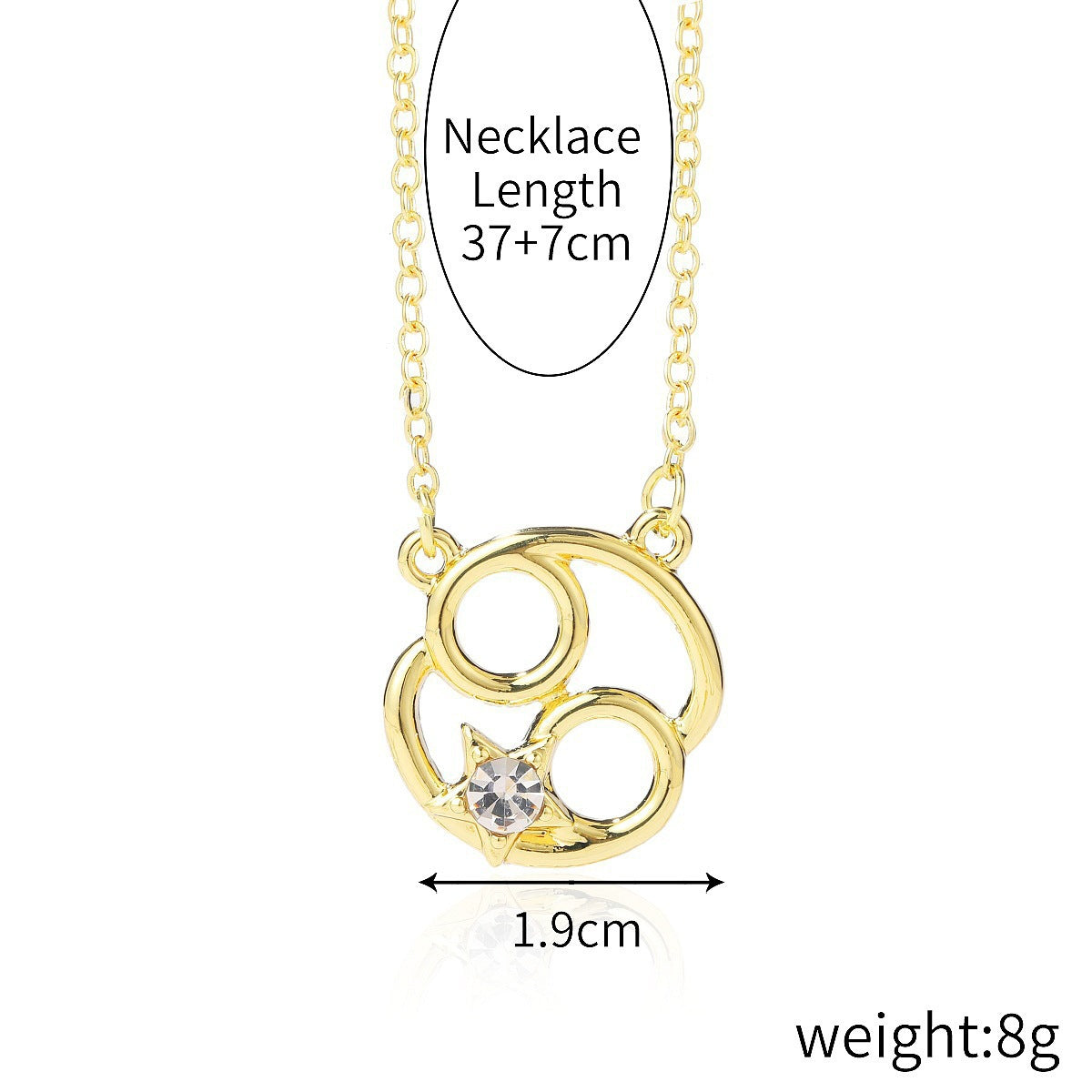 Wholesale 12 constellation necklace  12 constellation alloy diamond rhinestone clavicle chain