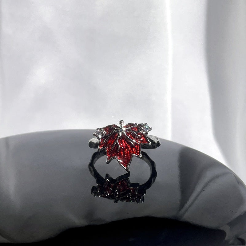 Wholesale  red enamel sweet cool punk ring