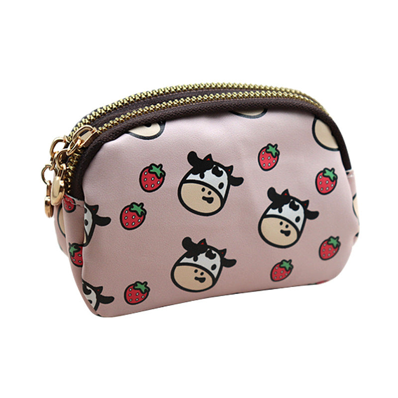 Wholesale New Style Double Zipper Cute Cow Wallet  ACC-WT-BiLH003