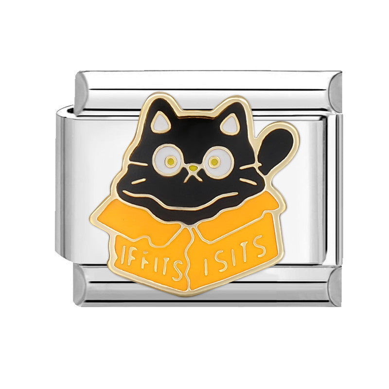 Wholesale 9mm Italian Charm Starter Bracelets DIY square Single Section Creative Stainless Steel Composable Bracelet