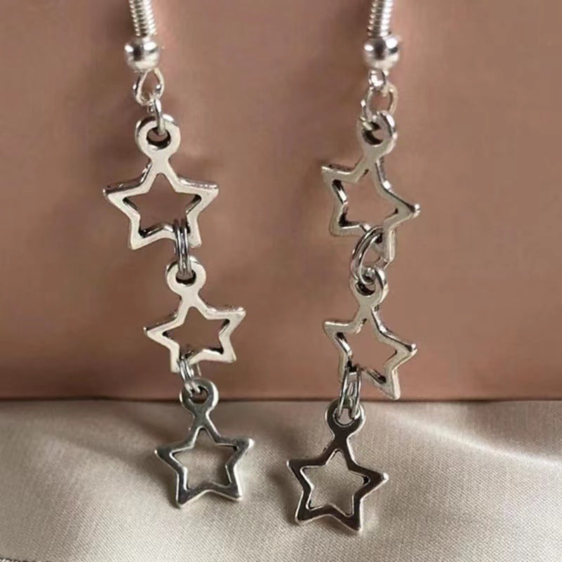 Wholesale  hollow five-pointed star earrings