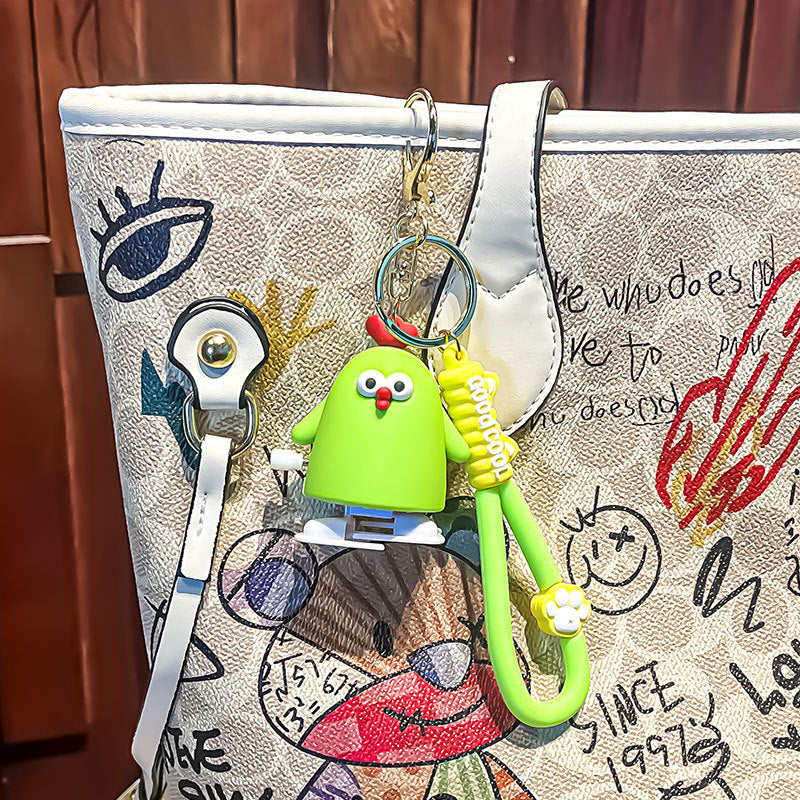 Wholesale Decompression Spring Chicken Plastic Keychain ACC-KC-Zhicheng002