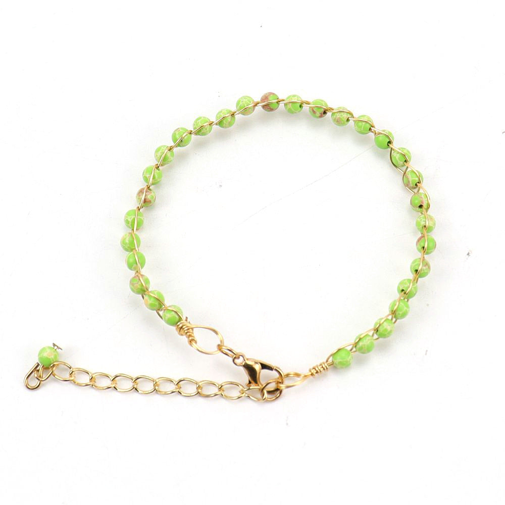 Wholesale Handmade Gold Wrapped Red Agate Crystal Bracelet Fashion Jewelry Accessory for Women Gift