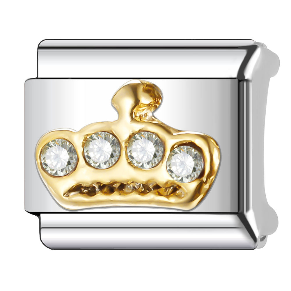 Wholesale Italian Charm Bracelet 9mm DIY Splicing Diamond Gypsophila Series Stainless Steel Composable Braceletc Pattern Bracelet Jewelry