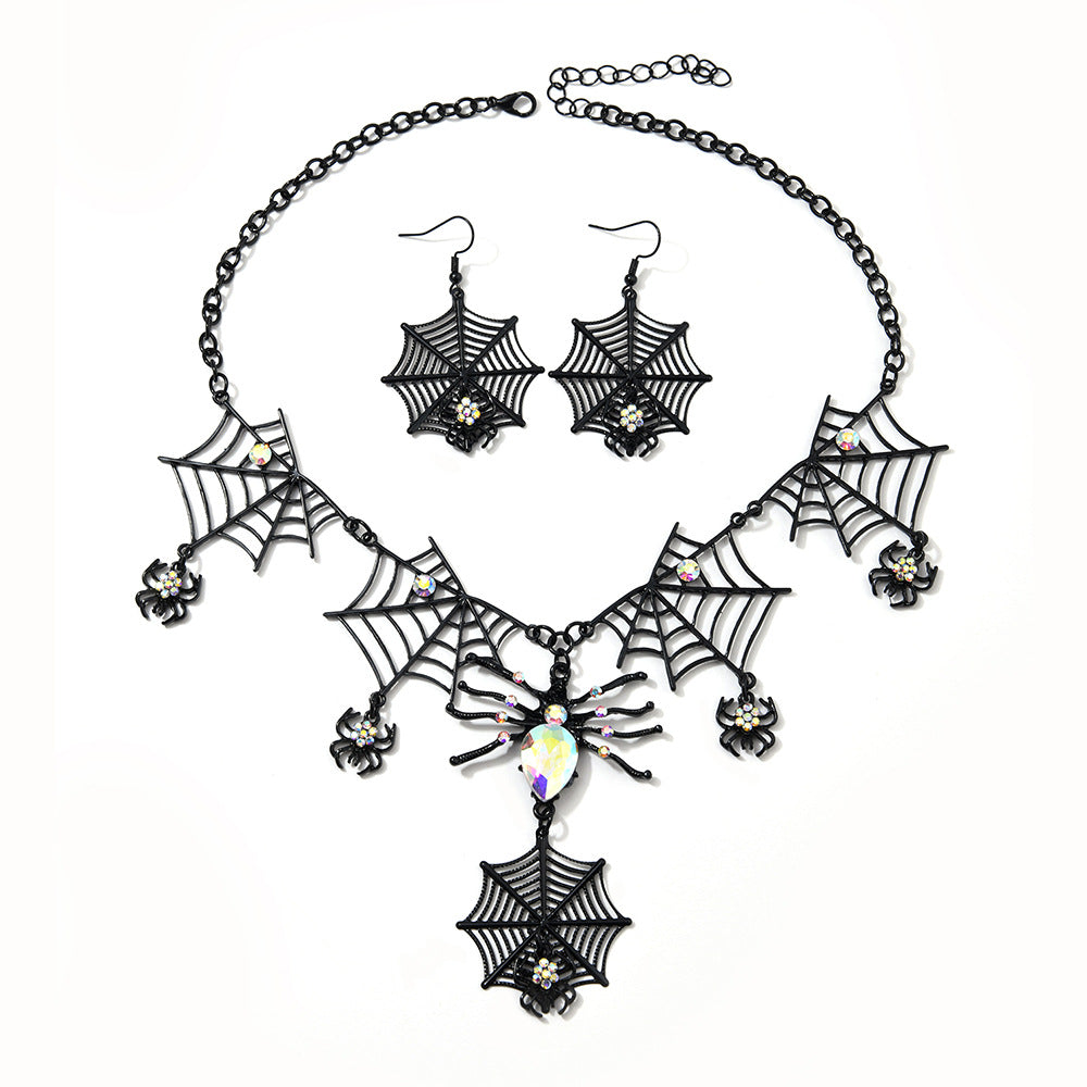 Wholesale Fashion   Web Rhinestone Necklace &  Earring Set for Women Party Wear Gift