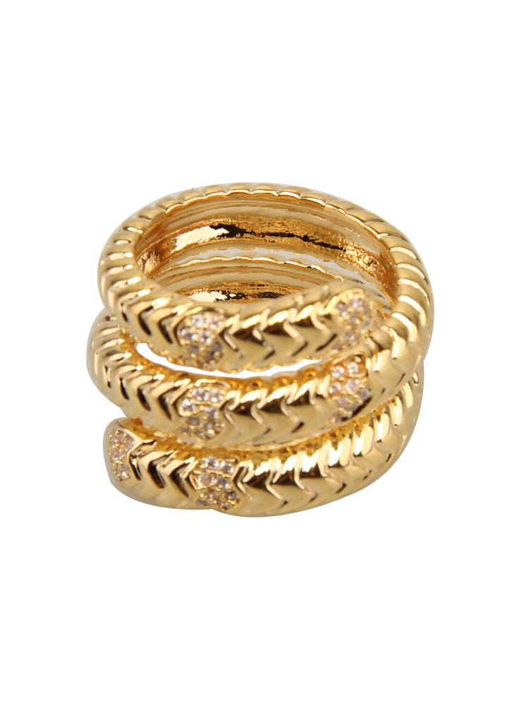 Wholesale vintage three-layer snake bracelet  ring