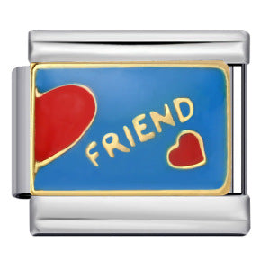 Wholesale  Italian Module Long Edition Letter Titanium Steel Welding Oil Dropping DIY  Charm