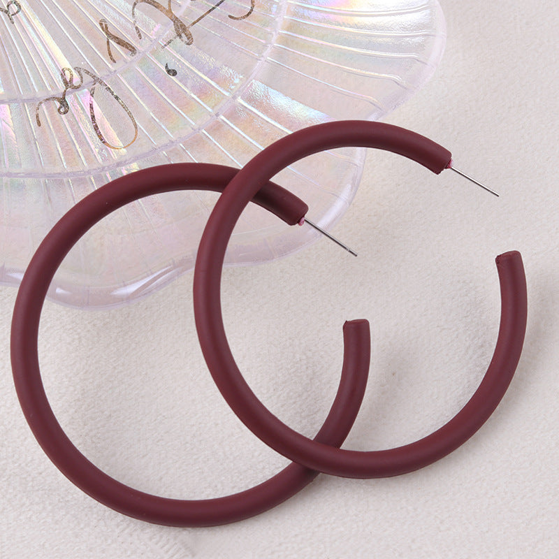 Wholesale  Large C Circle Earrings Acrylic Earrings