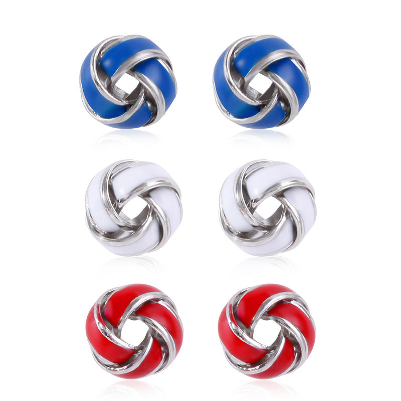 Wholesale  Independence Day earrings  personality red white blue diamond flag USA five-pointed star earrings