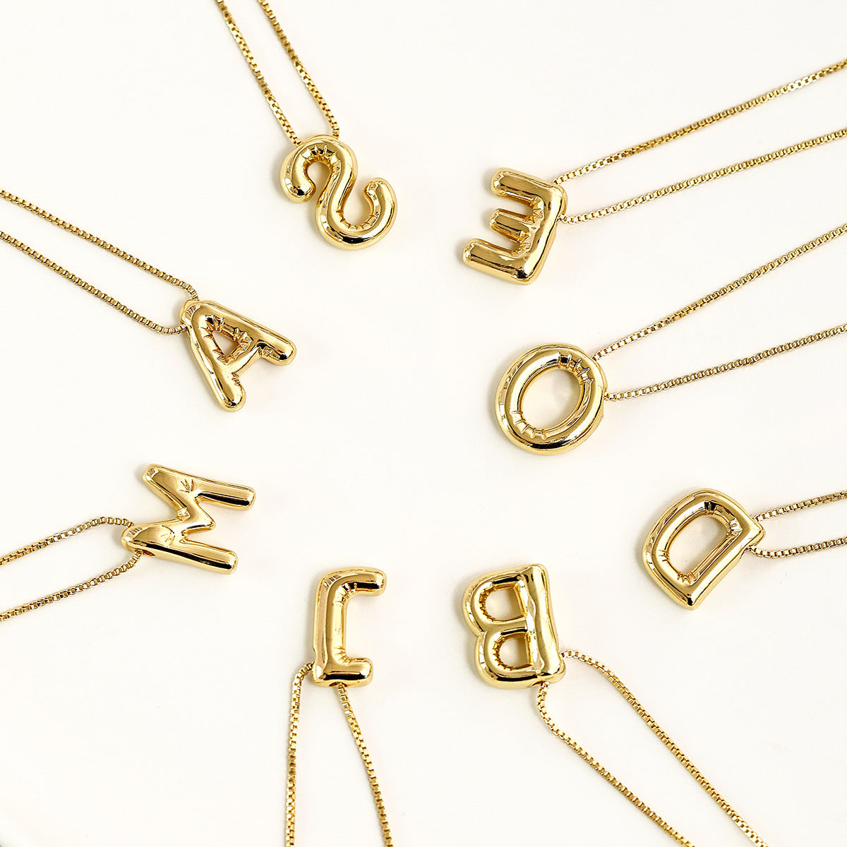 Wholesale Clavicle Chain Birthday Balloon Glossy 26 Letters Necklace Titanium Steel ACC-NE-MeiWeite003