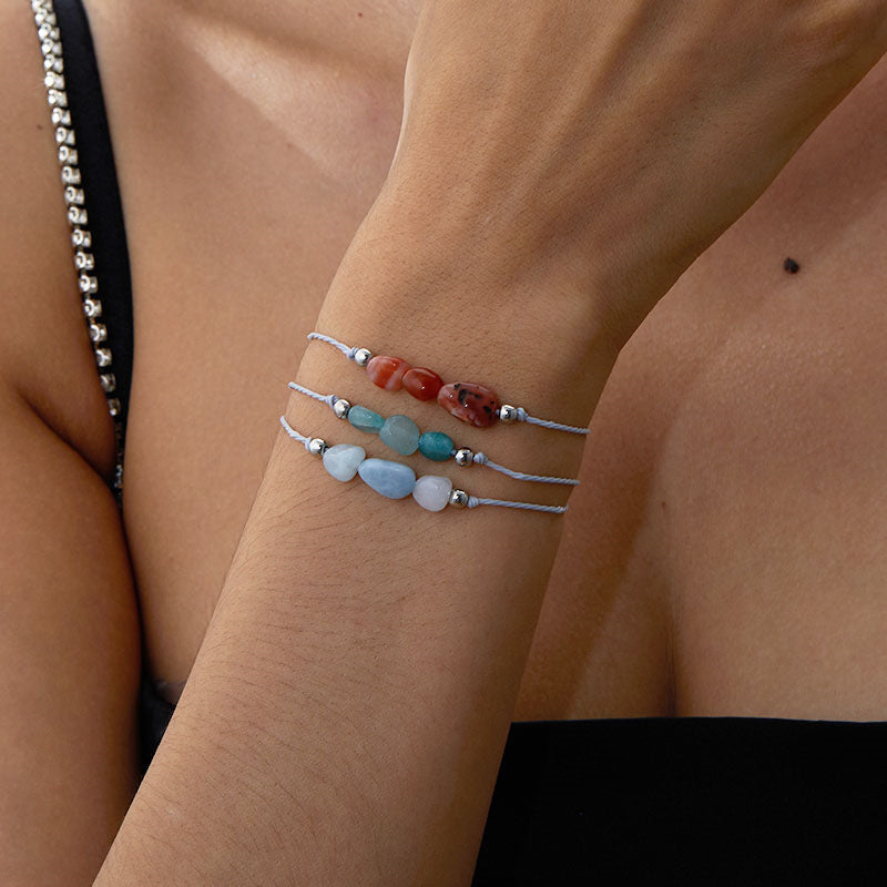 Wholesale Birthstone Girls' Bracelets Hand-Woven Adjustable Bracelets