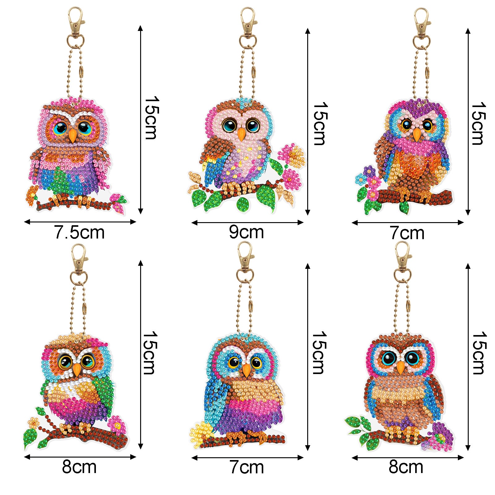 Wholesale Acrylic Cute Small Animal Dot Diamond Painting Custom Keychains ACC-KC-XingNa001