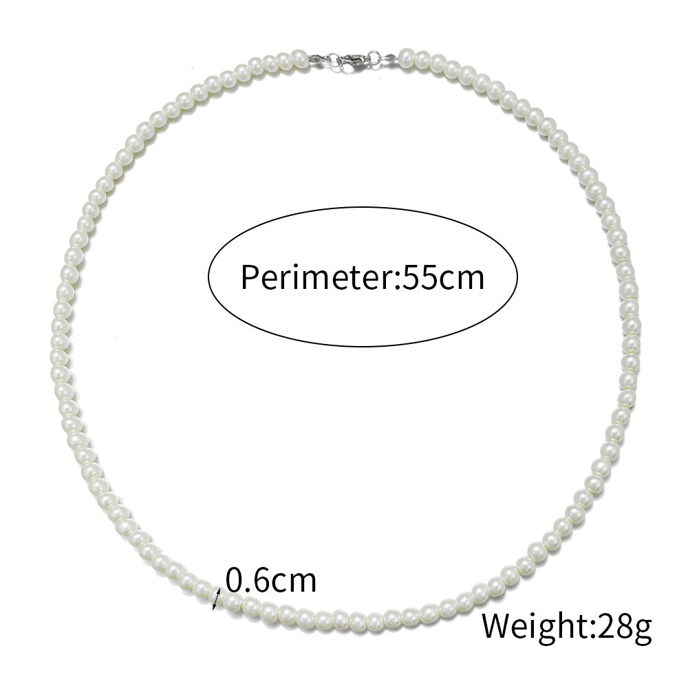 Wholesale Single Layer Men's Pearl Necklace