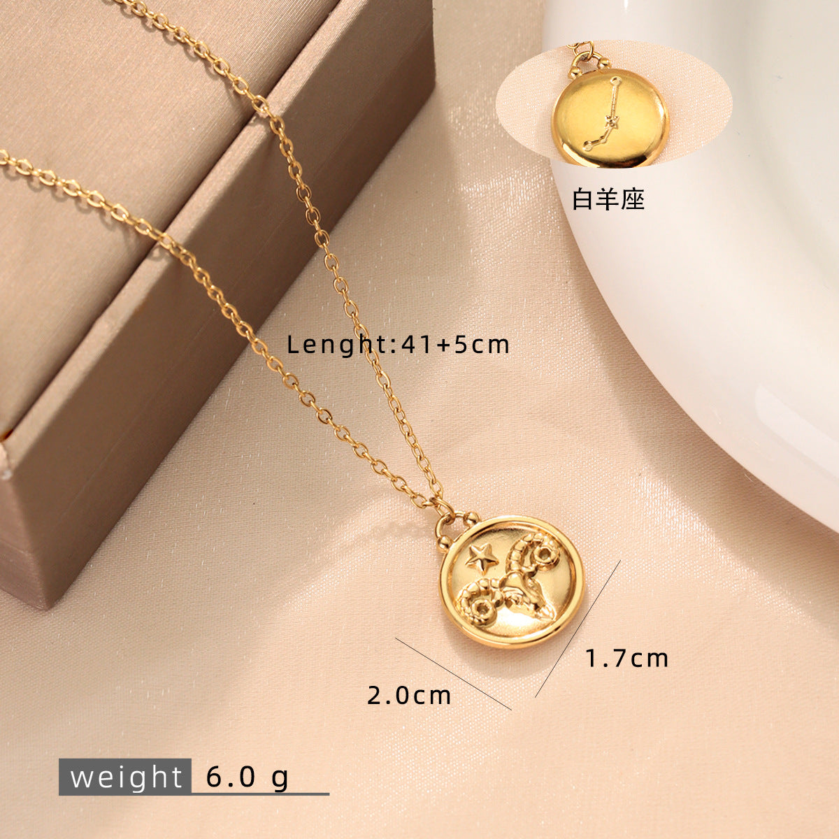 Wholesale Stainless Steel 18K Gold Plated Contion Necklace,  Fashion Jewelry Accessory for Gifts