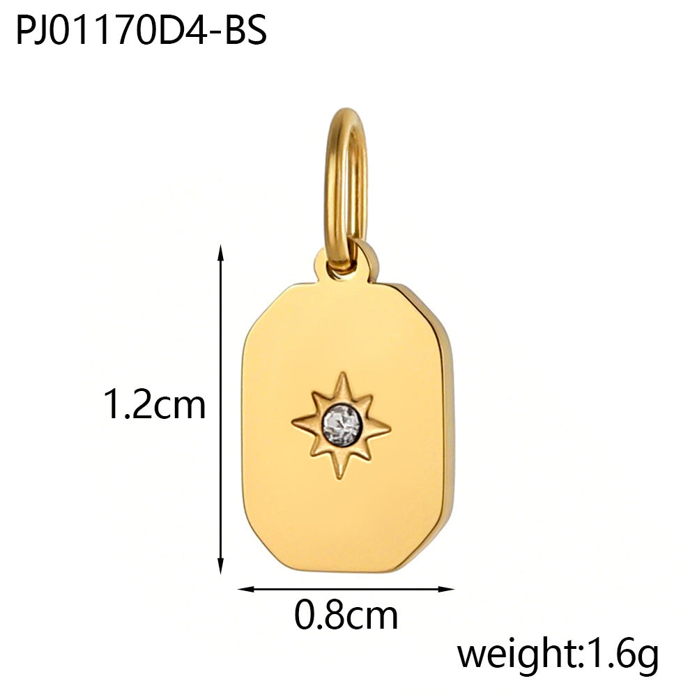 Wholesale Stainless Steel Tag December Zircon Diy Pendant