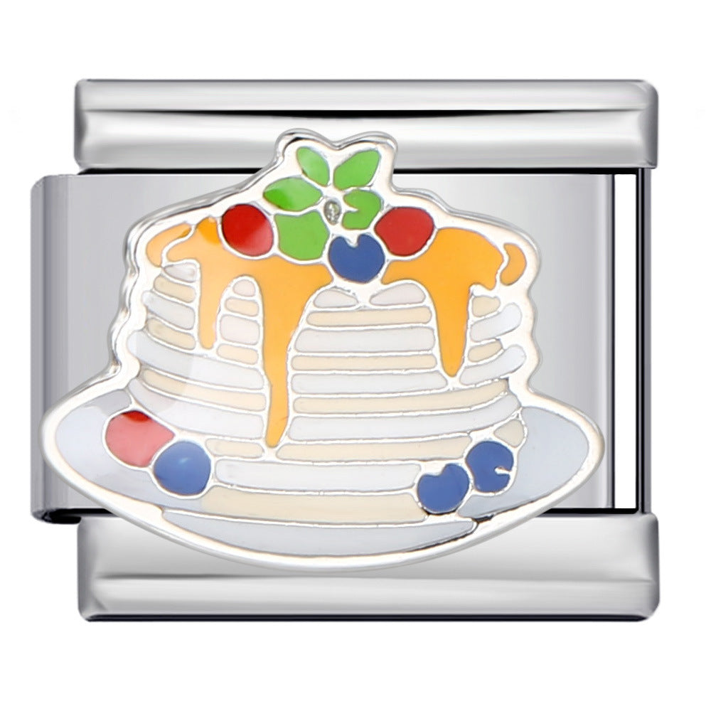 Wholesale Italian Charm Bracelet 9mm DIY Splicing Removable Cartoon Food Element Stainless Steel Composable Bracelet