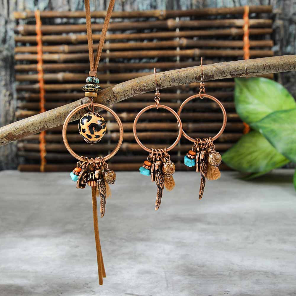 Wholesale Ethnic Style Leopard and  Jewelry Set Alloy Electroplated Fashion Accessory