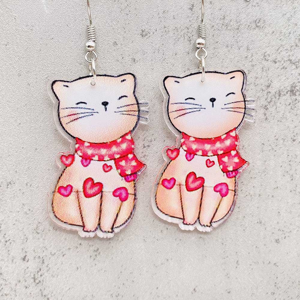 Wholesale Valentine's Day Love Cat Envelope Acrylic Earrings ACC-ES-ChenY060