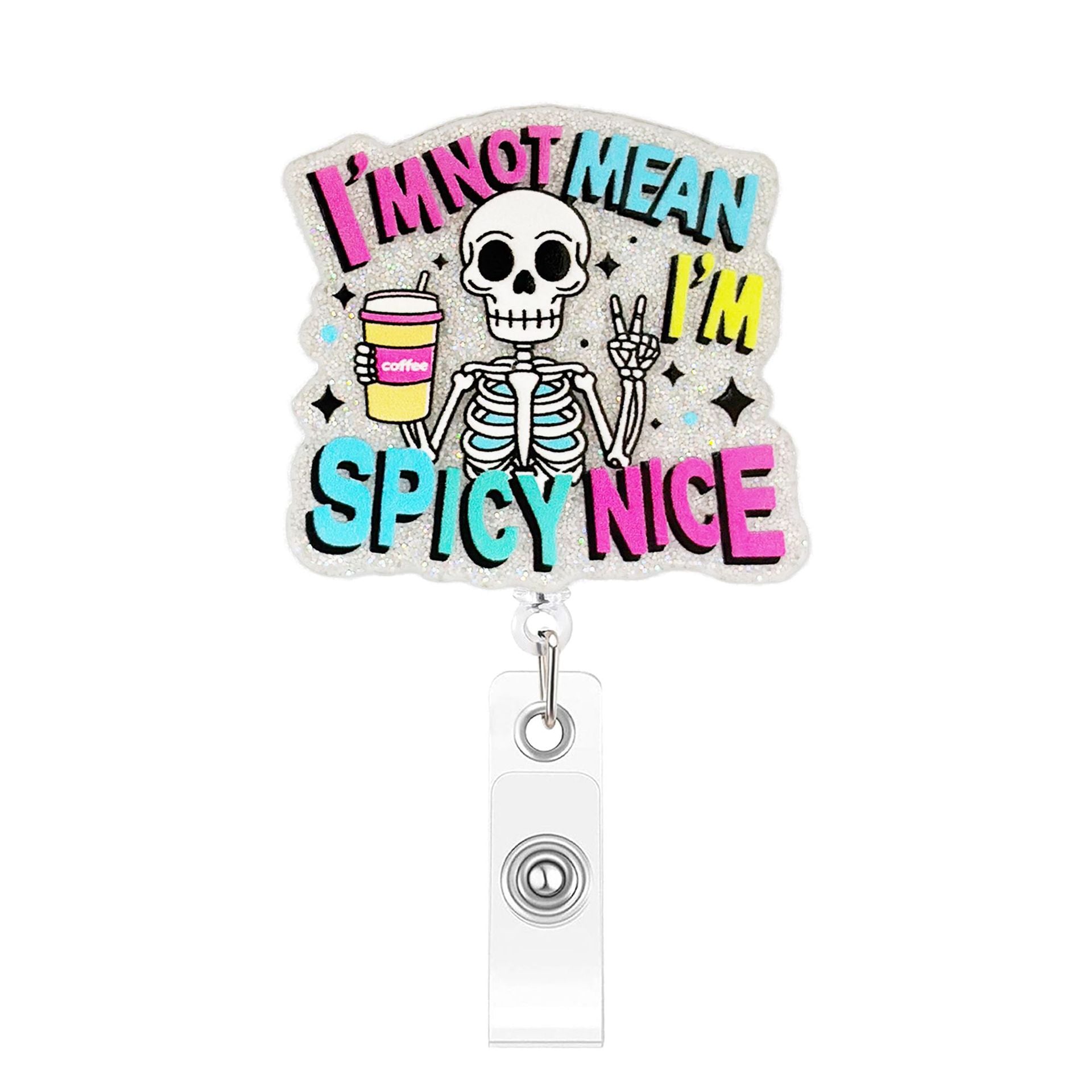 Wholesale Chic  Skull Retractable Badge Holder Plastic ID Card Clip Party Favor Bag Charm