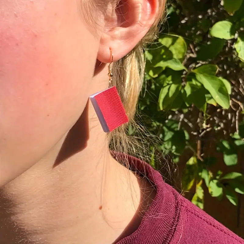 Wholesale  Back to School Season Three-dimensional Book Pendant Earrings