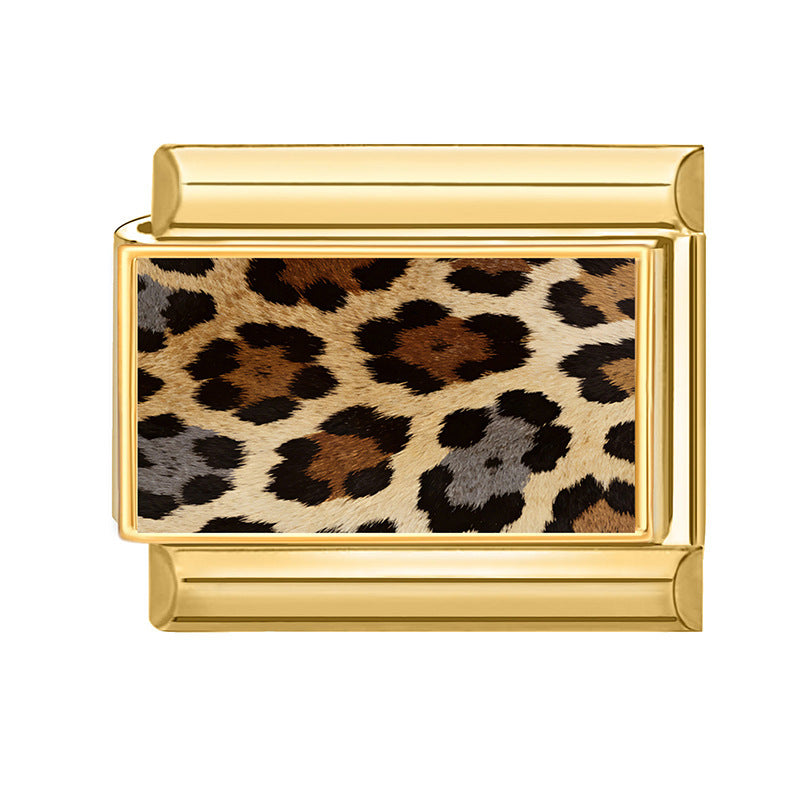 Wholesale Leopard Pattern DIY Modular Bracelet Accessories Alloy Plated Fashion Accessory for Boutique Resale