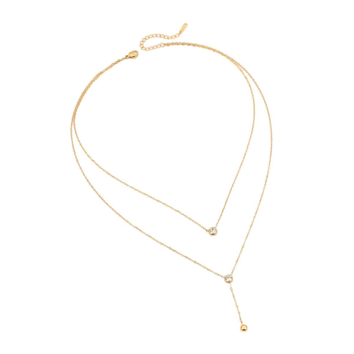 Wholesale  Double-Layer Tassel Necklace Stainless Steel Necklace