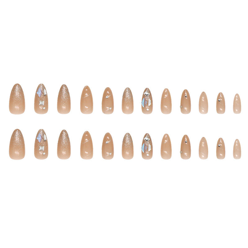 Wholesale 24 Pieces/box Flashing Fragment Square Diamond Nails Kits Nail Stickers