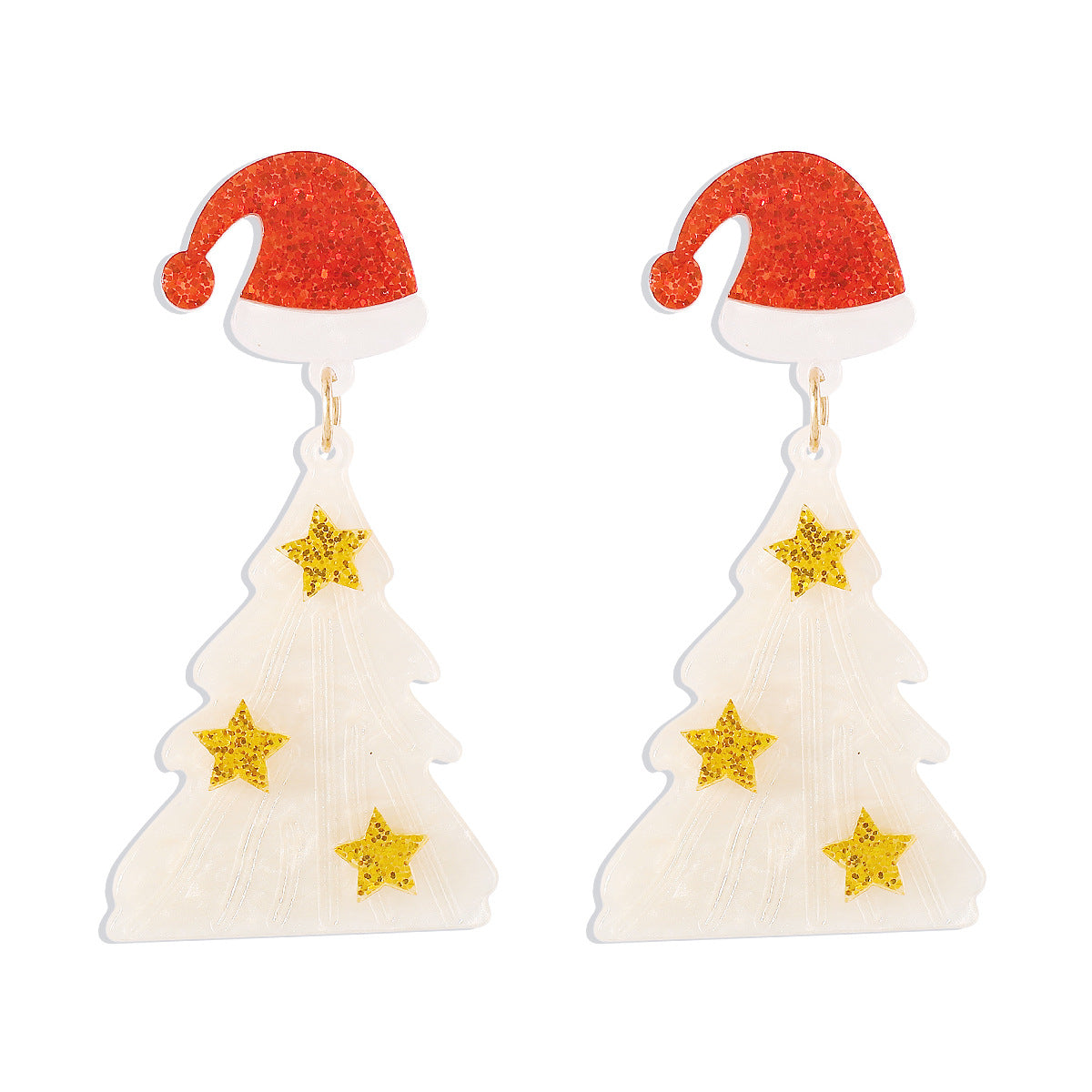 Wholesale acrylic Christmas tree earrings simple creative  plate earrings