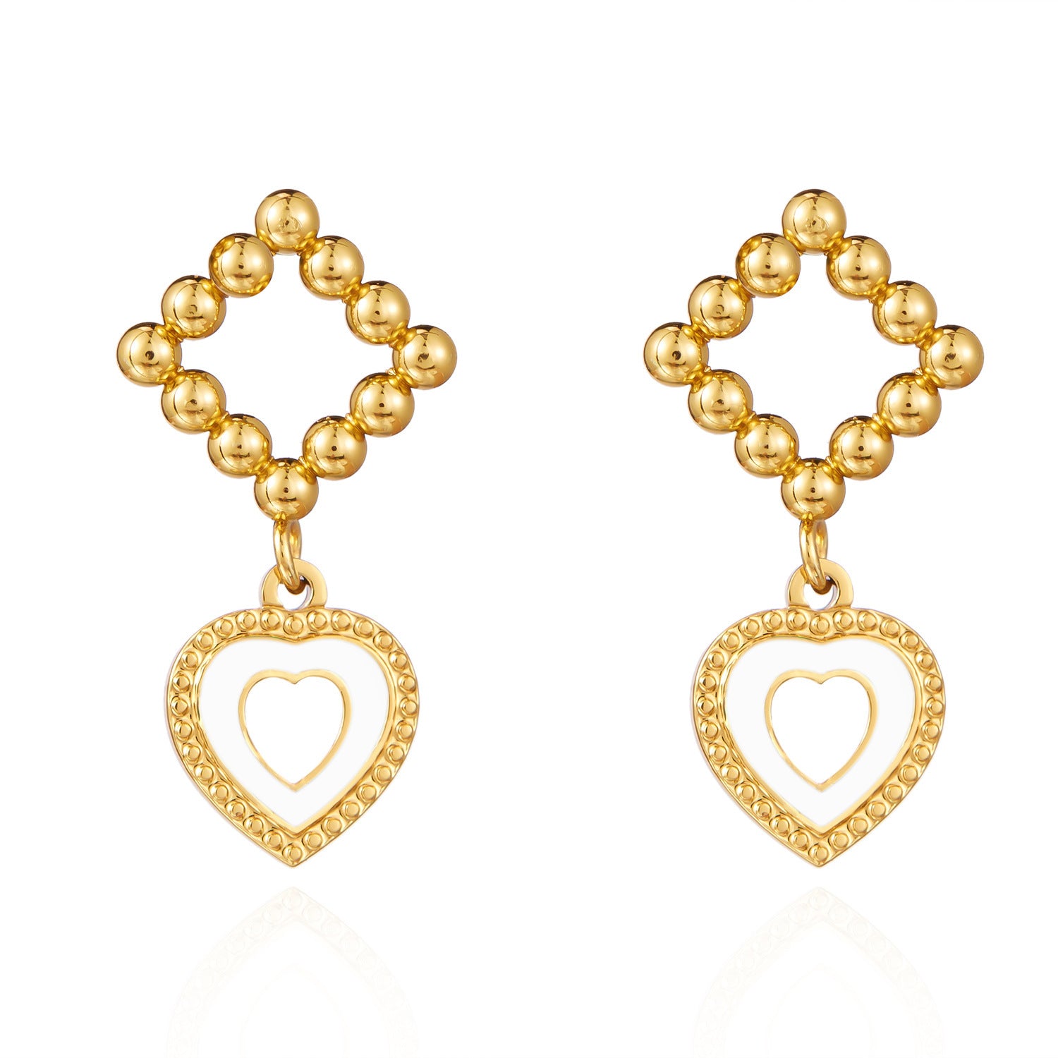 Wholesale  stainless steel ball love star earrings