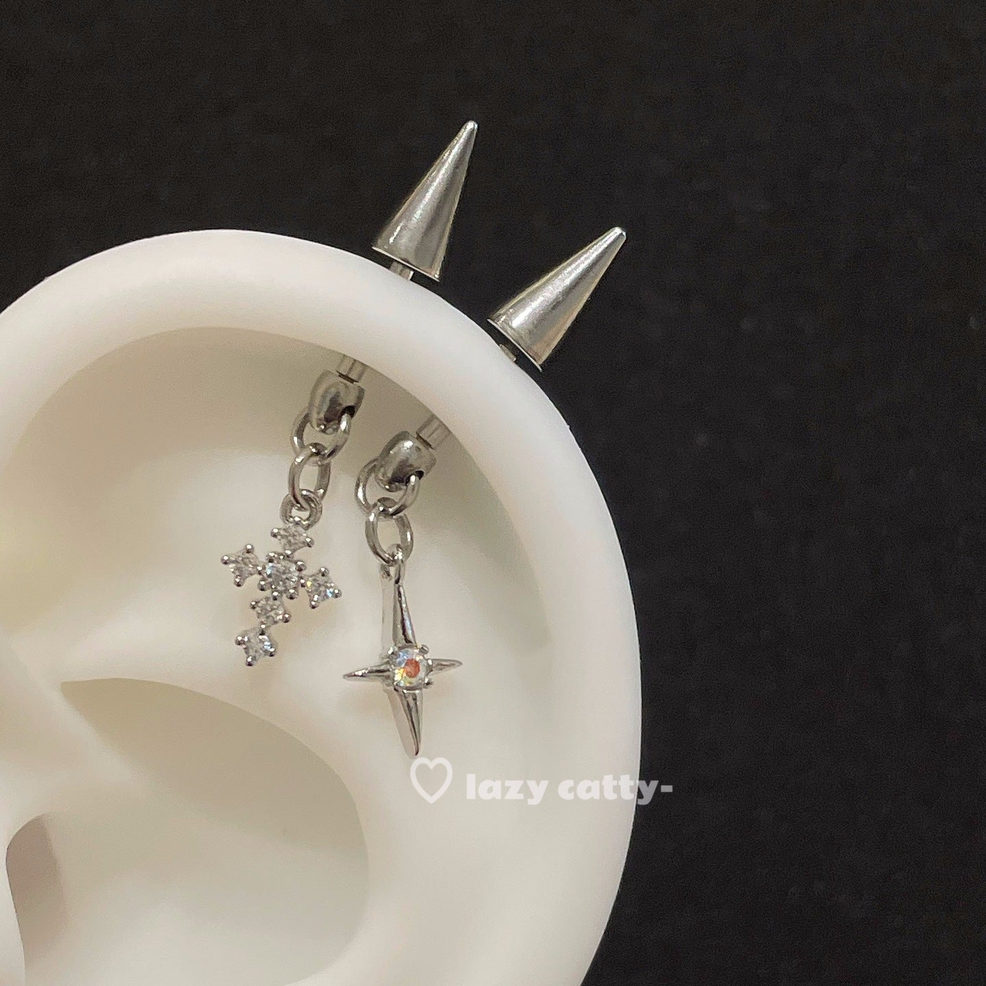 Wholesale Cross Pendant Devil Nail Titanium Steel Earrings