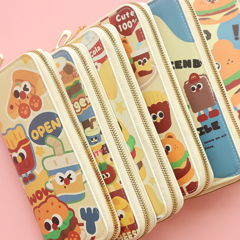 Wholesale Cute Cartoon Hamburger Pattern Long Zipper Wallet ACC-WT-Jumei001