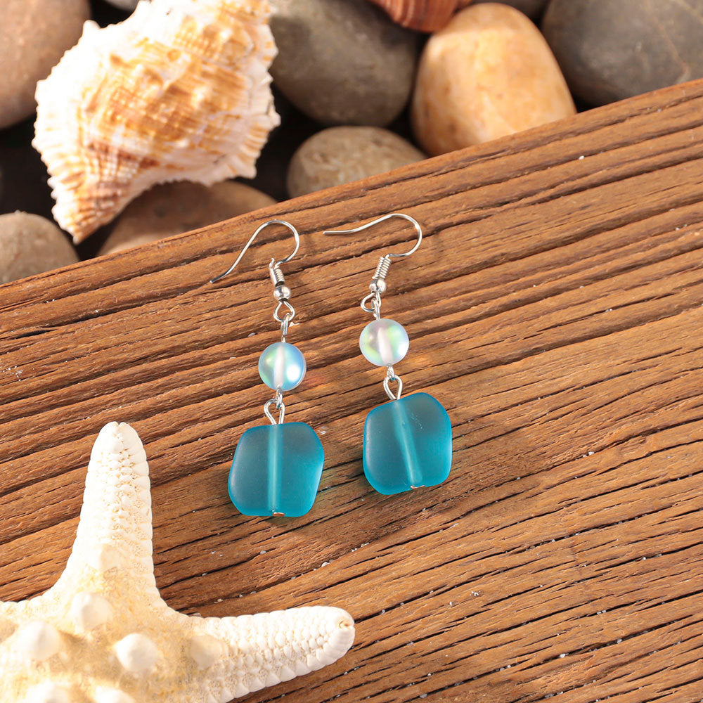 Wholesale Ocean Style Glitter  Glass Earrings