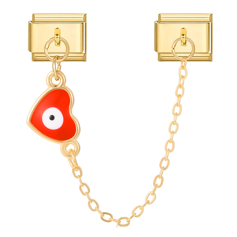 Wholesale Italian Charm Bracelet 9mm DIY Splicing Double Pendant  Stainless Steel Composable Bracelet