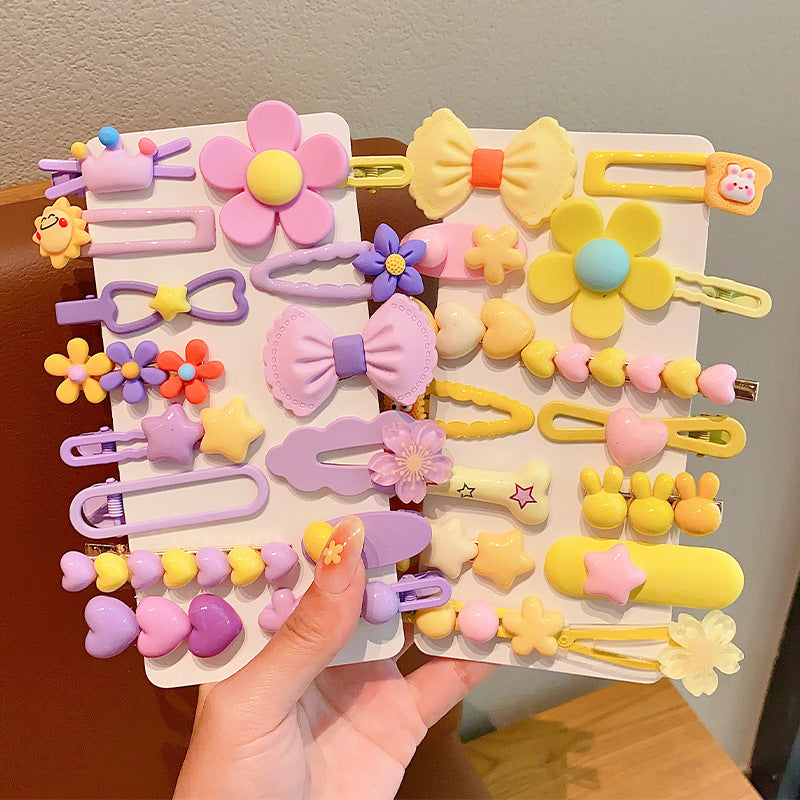 Wholesale Children's Fringe Hair Finishing Artifact Girl's Macaron Color Flower Hairpin