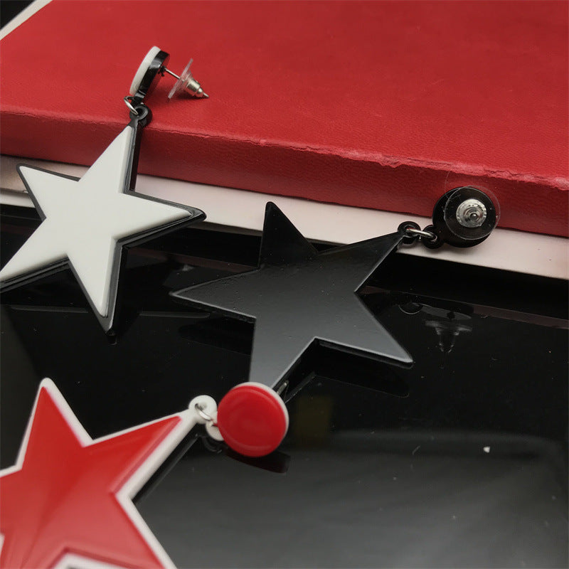 Wholesale Summer Five-pointed Star Earrings Exaggerated Acrylic Earrings ACC-ES-FX051