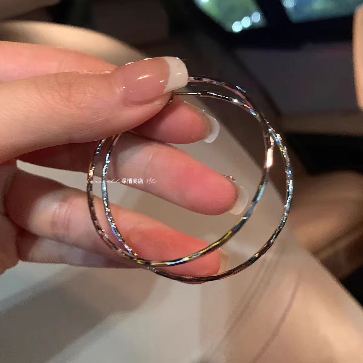 Wholesale S925 silver needle large hoop earrings