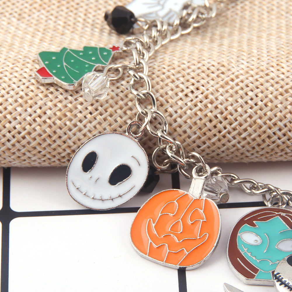 Wholesale Halloween Skull Pumpkin Witch Christmas Hat Combination Bracelet ACC-BT-MuMing005