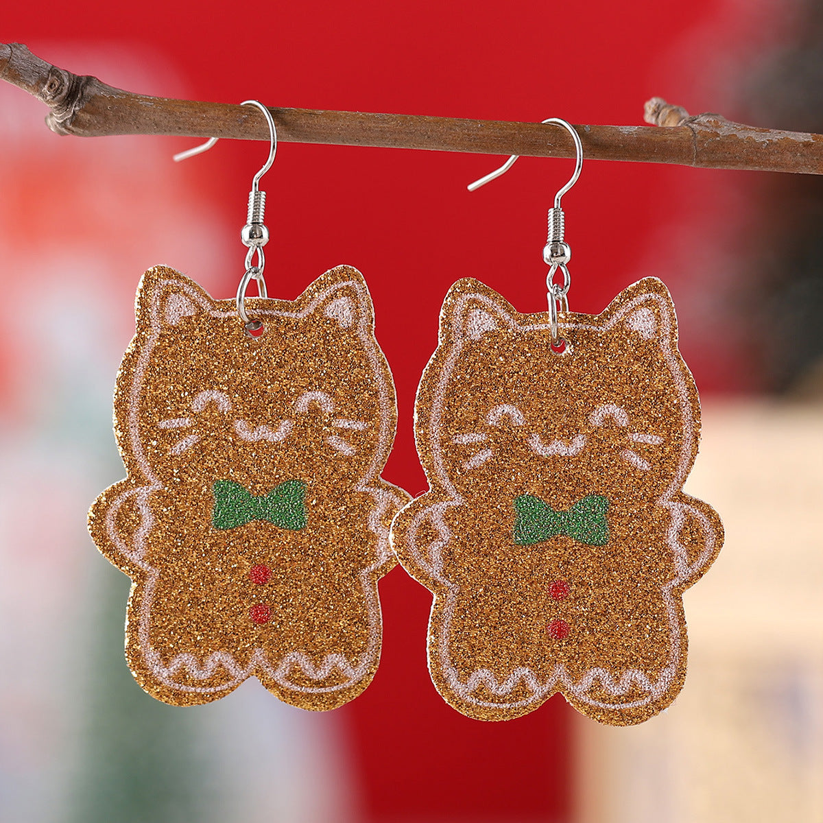 Wholesale Christmas Tree Lights Cat Earrings ACC-ES-ChuLian098