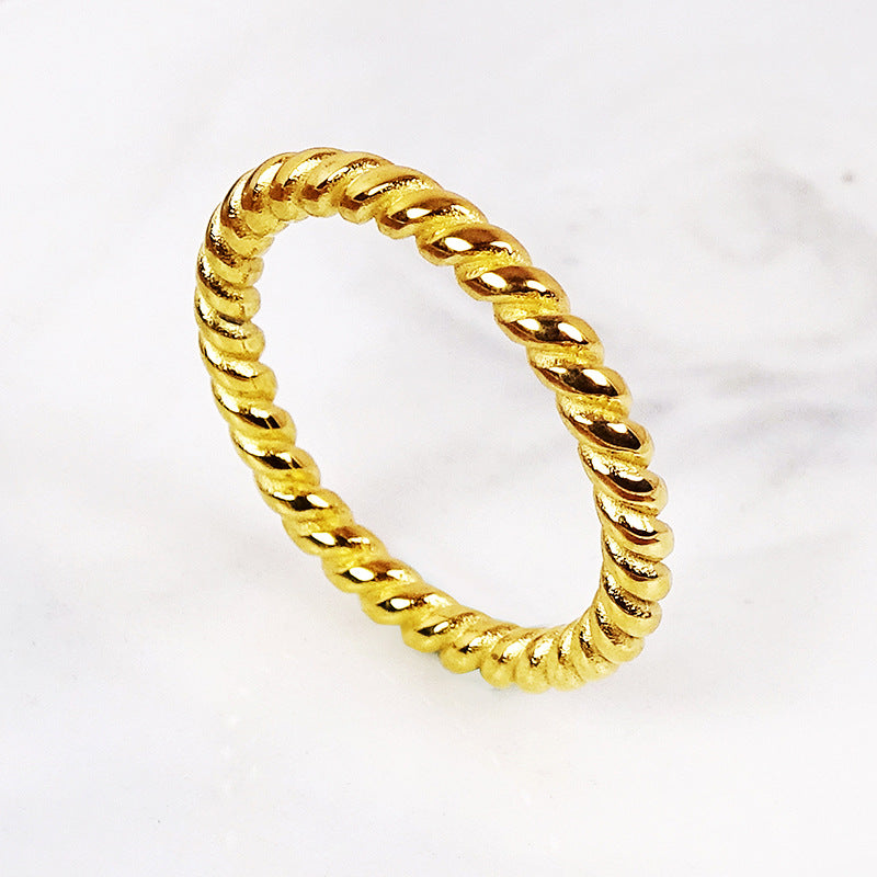 Wholesale  twist plain ring stainless steel  couple ring