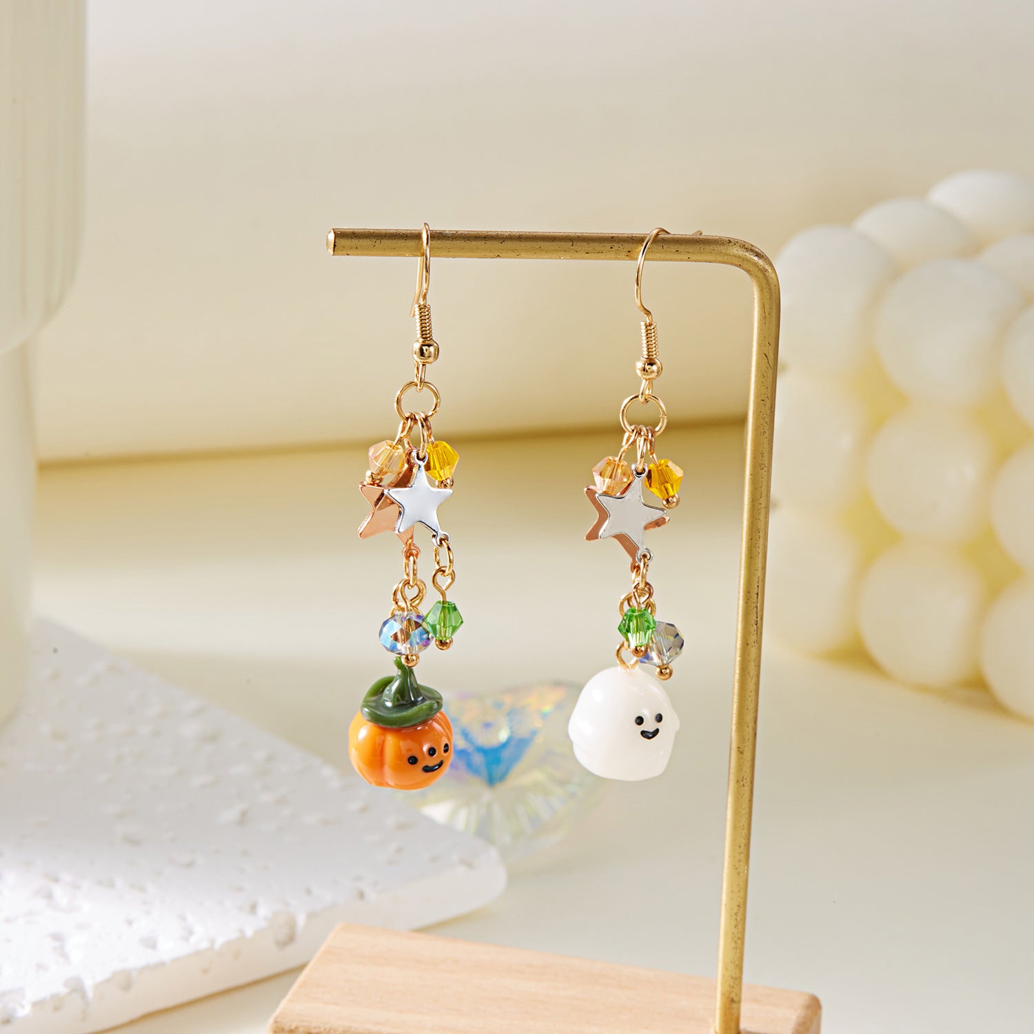 Wholesale  Pumpkin Ghost Resin Earrings,  Cute Funny Jewelry Accessory for Everyday Wear