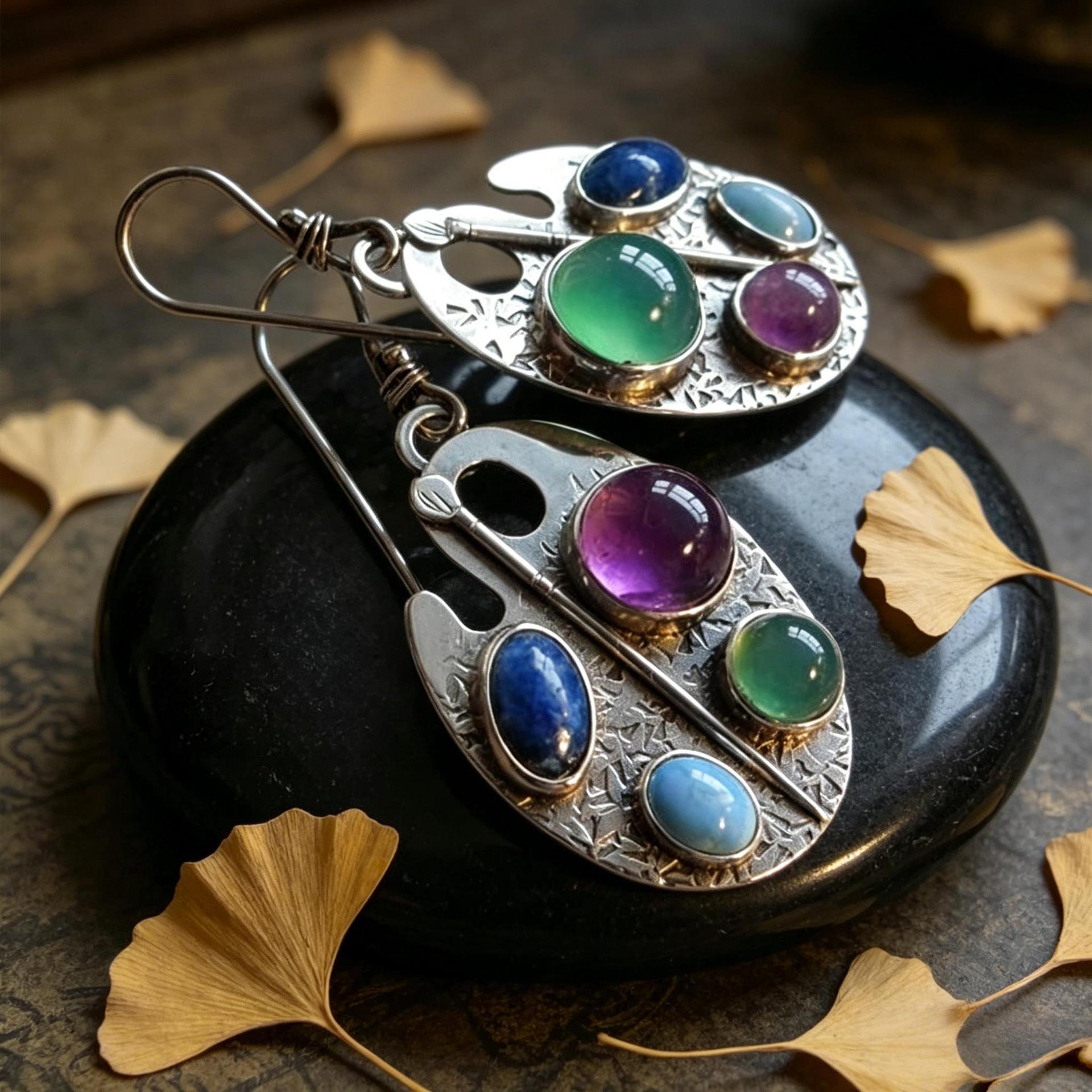 Wholesale Bohemian Geometric Gemstone Earrings Fashion Jewelry Accessory Gift Boutique Resale