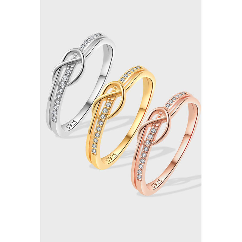 Wholesale Trendy Double Knot Ring For Women S925 Silver Plated Minimalist Fashion Jewelry