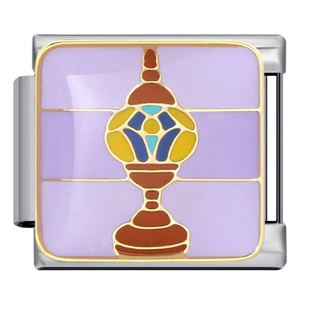 Wholesale Italian Charm Bracelet 9mm DIY Splicing Removable Arabic Culture Stainless Steel Composable Bracelet