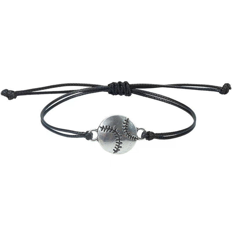 Wholesale Wax Thread Woven Baseball Football Hand Wristbands Basketball Bracelet