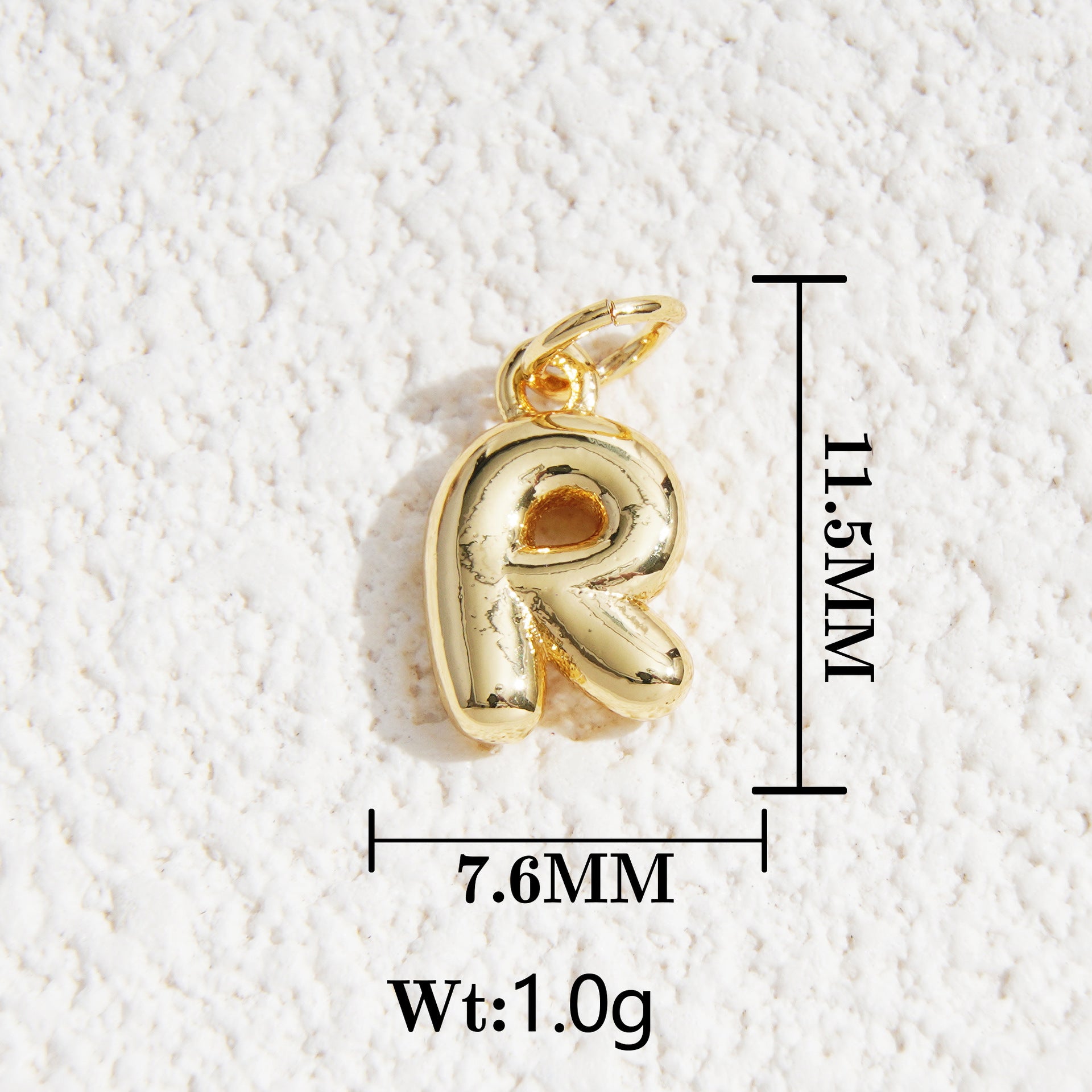 Wholesale5pcs DIY Copper Jewelry Charms— Gold-Tone Letter Series