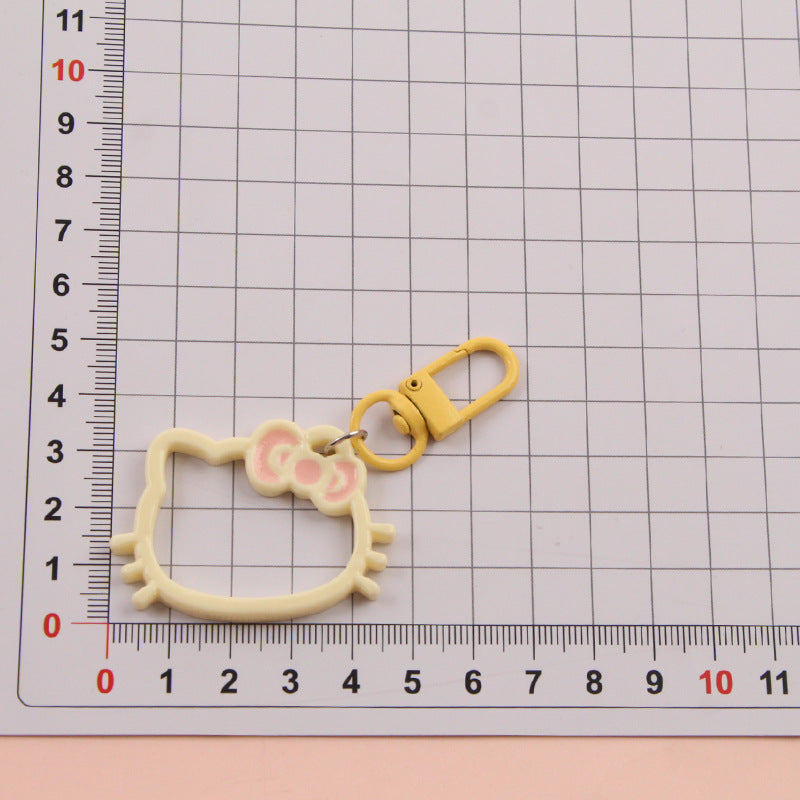 Wholesale Hollow Cartoon Cat Head Keychain Pendant - Trendy Bag Charm Decorative Accessory for Gift Resale