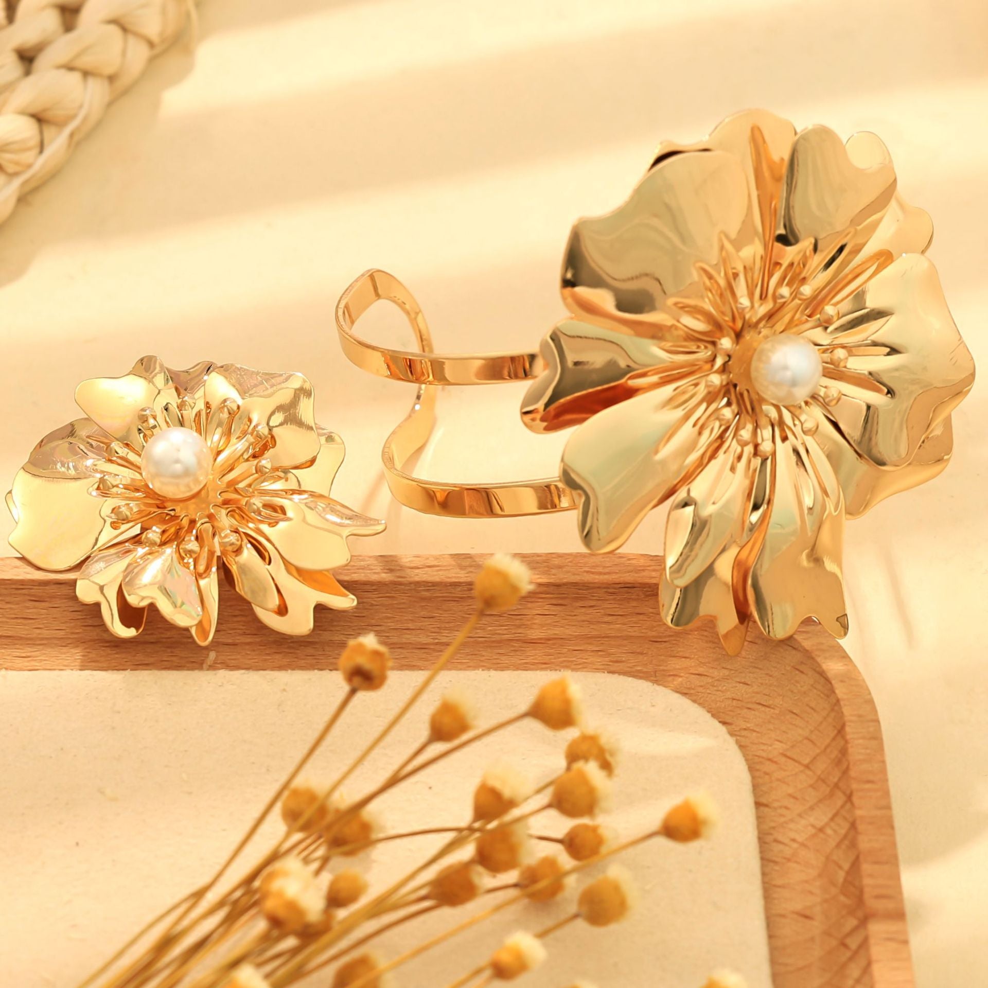 Suit de bague de bracelet à fleurs en gros