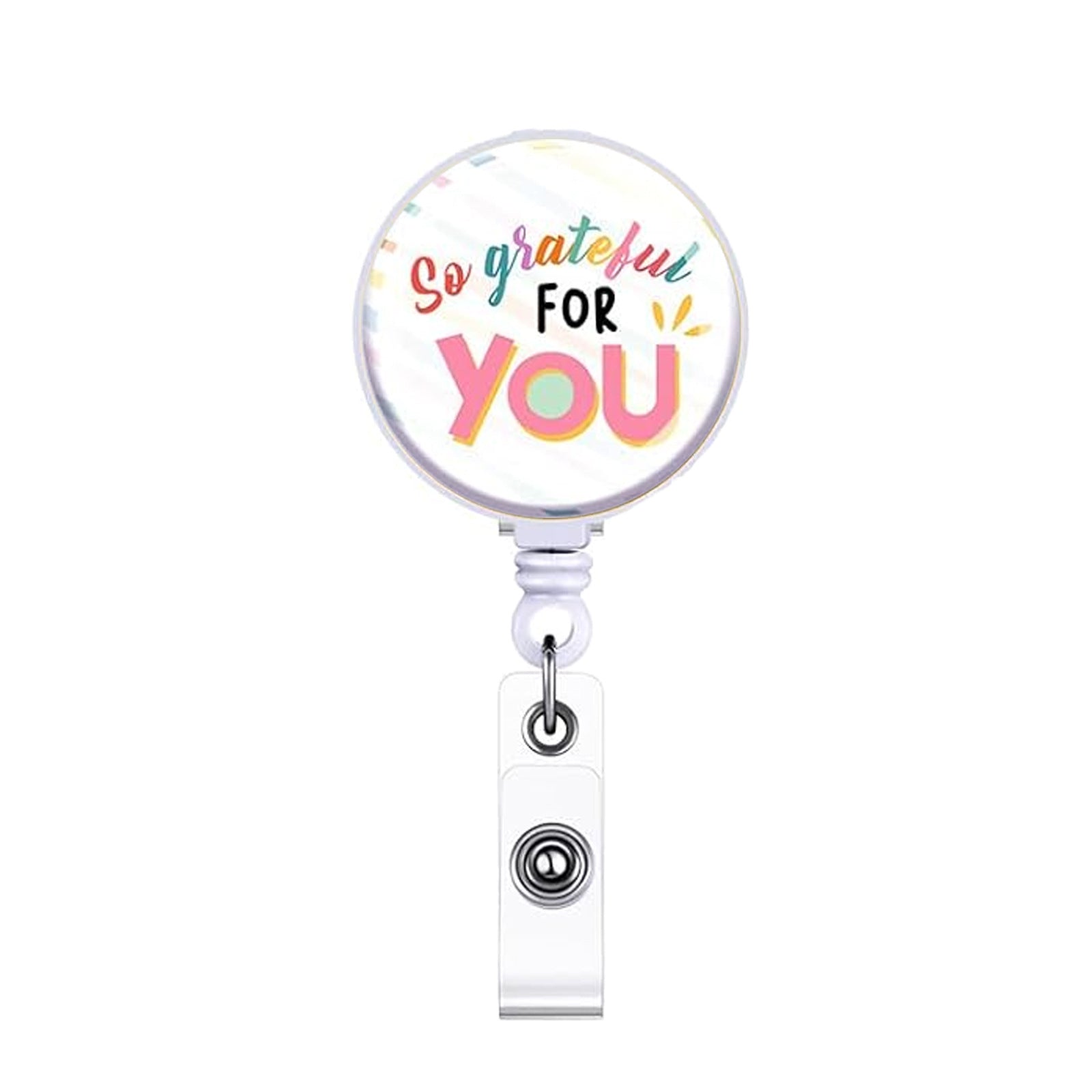 Wholesale Colorful Motivational Quote Acrylic ID Card Holder with Retractable Reel for Everyday Use Gift