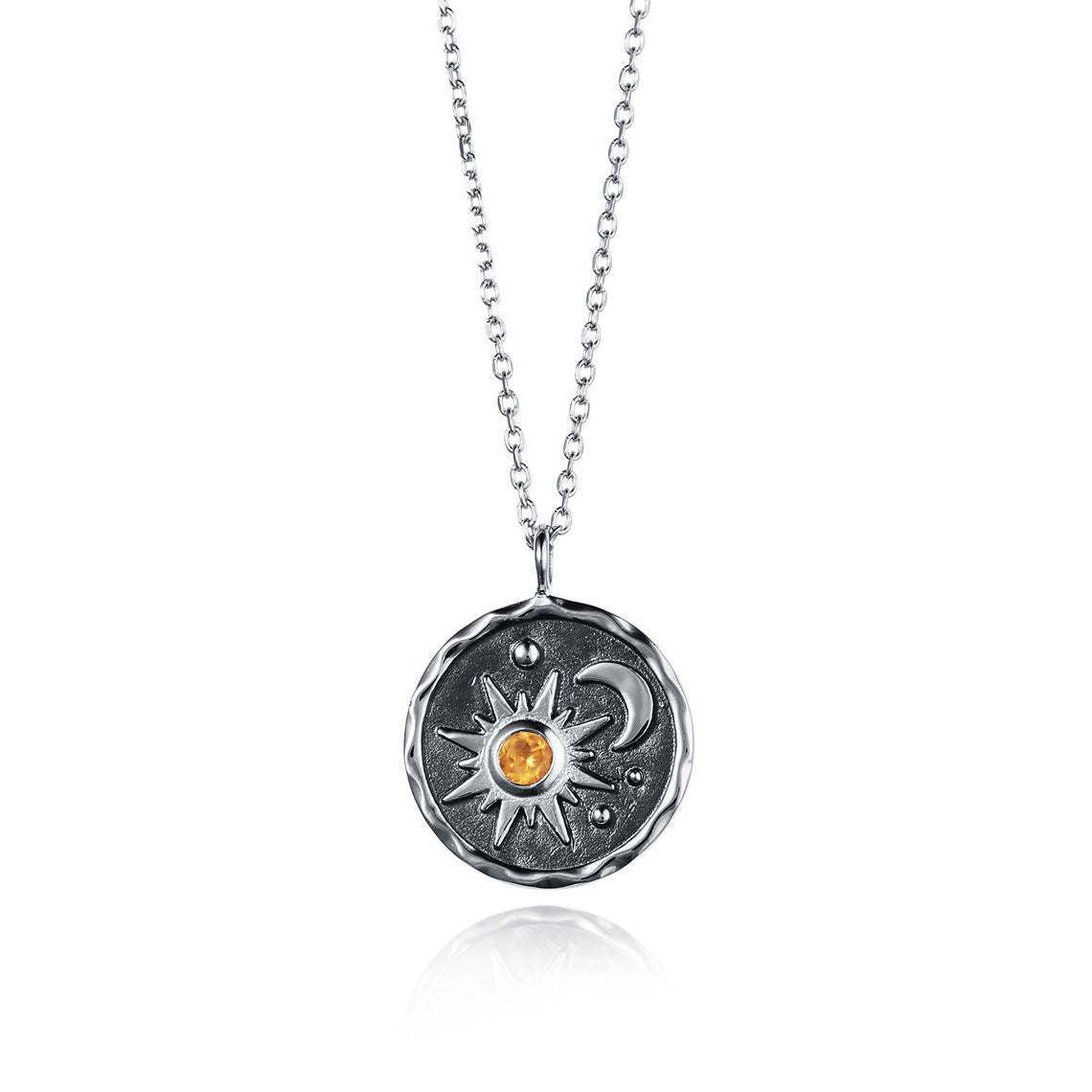 Wholesale Sun Moon  ladies zircon necklace